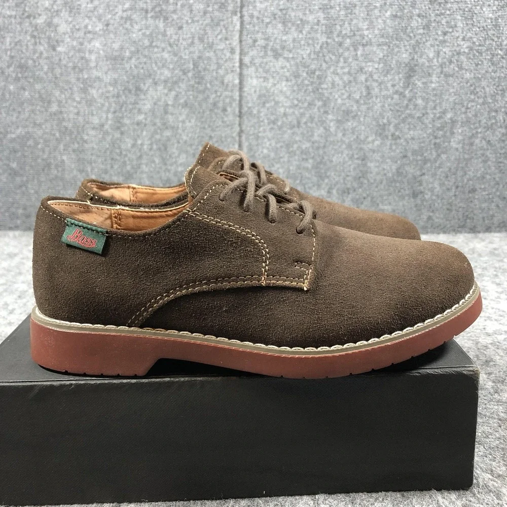 GH Bass Boys 4 Brown Suede Derby Dress Shoes Junior 2 0402-6939-211